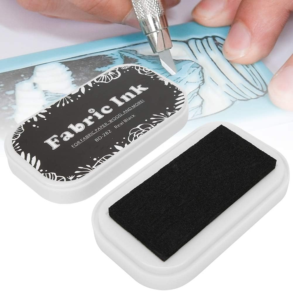 DIY Stamp Ink Pad, Clear Pattern for Paper Cloth Wood, Bright Washable Color (BD-282 Pure Black) image number 5