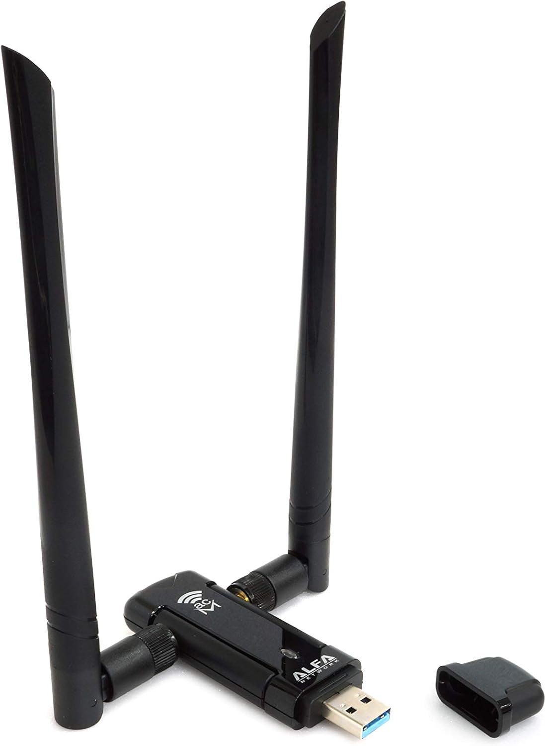 Alfa Long-Range Dual-Band AC1200 USB 3.0 Wi-Fi Adapter W/ 2X 5Dbi External Antennas - 2.4Ghz 300Mbps/5Ghz 867Mbps - 802.11Ac & A, B, G, N - Windows, Macos & Kali Linux Supported - (AWUS036ACM) image number 3