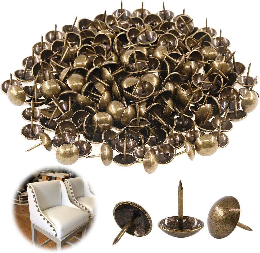 Keadic Antique Upholstery Tacks Furniture Nails Pins Assortment Kit for Upholstered Furniture Cork Board or DIY Projects - Bronze image number 1