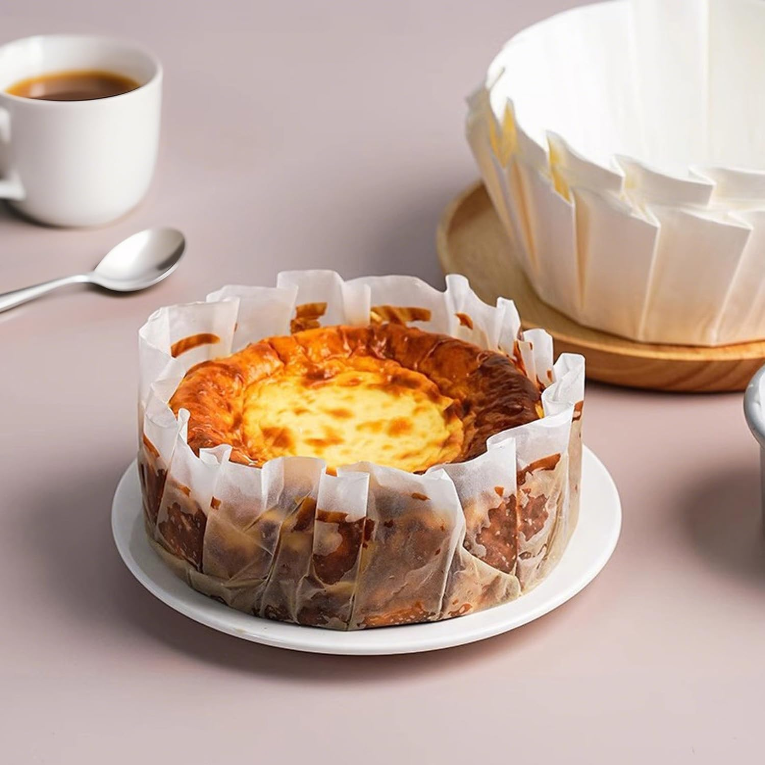 50 Piece Set of Baking Coasters,4 Inch Cupcake and Muffin Paper Liners,Parchment Circles for Cakes,Desserts and Pastries image number 5