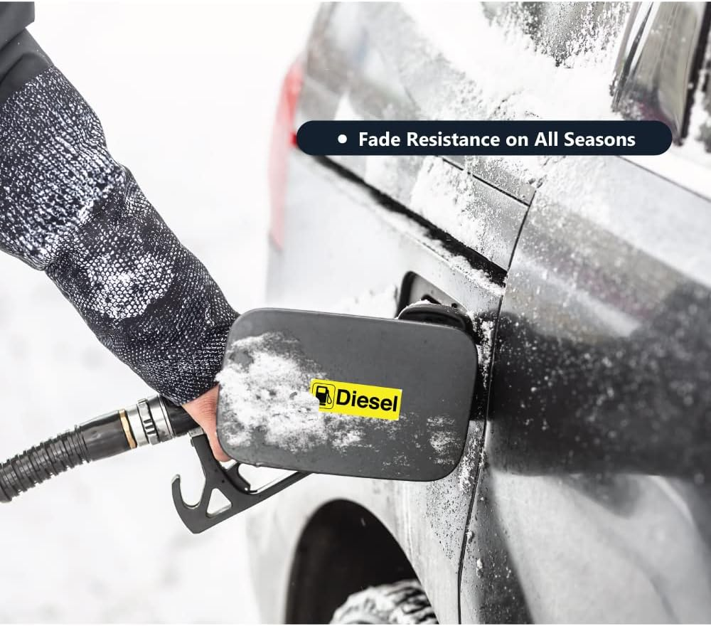 Pack of 5 Diesel Sticker for Fuel Cap Self Adhesive (64 X 22 Mm) Waterproof Diesel Stickers for Cars, Trucks Sara Prints&reg; image number 3