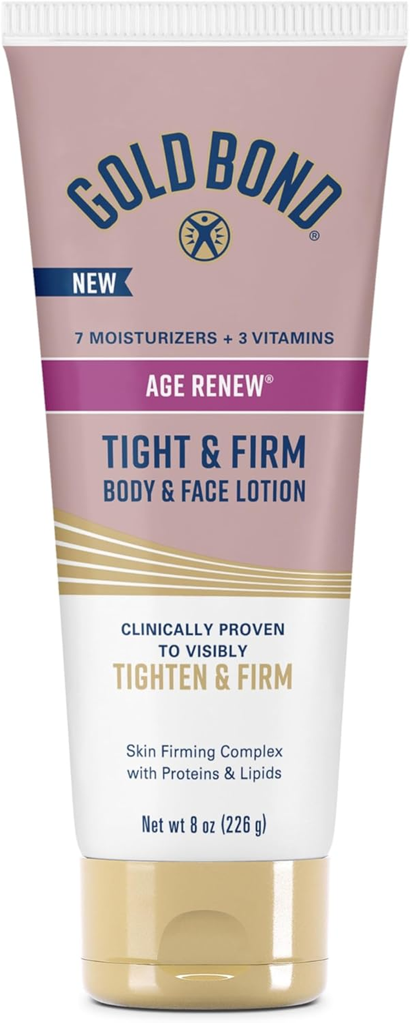 Gold Bond Age Renew Tight & Firm Body & Face Lotion with Proteins & Lipids, Skin Firming Lotion for Aging, Dry Skin, 8 Oz.