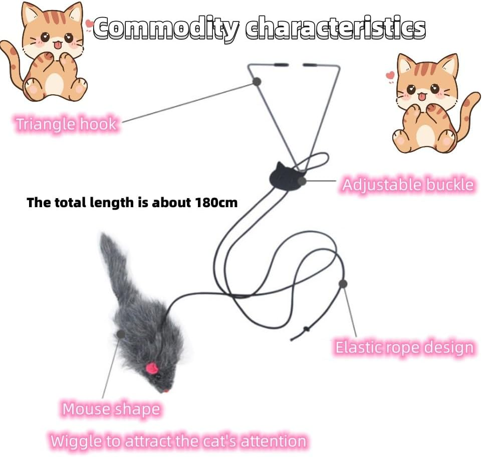 DACUAN Cat Interactive Toy, Retractable Cat Teaser Toy, Hanging Interactive Toys for Indoor Cats Kitten Play Chase Exercise, Kitten Mental Exercise Toys (2Pack) image number 3