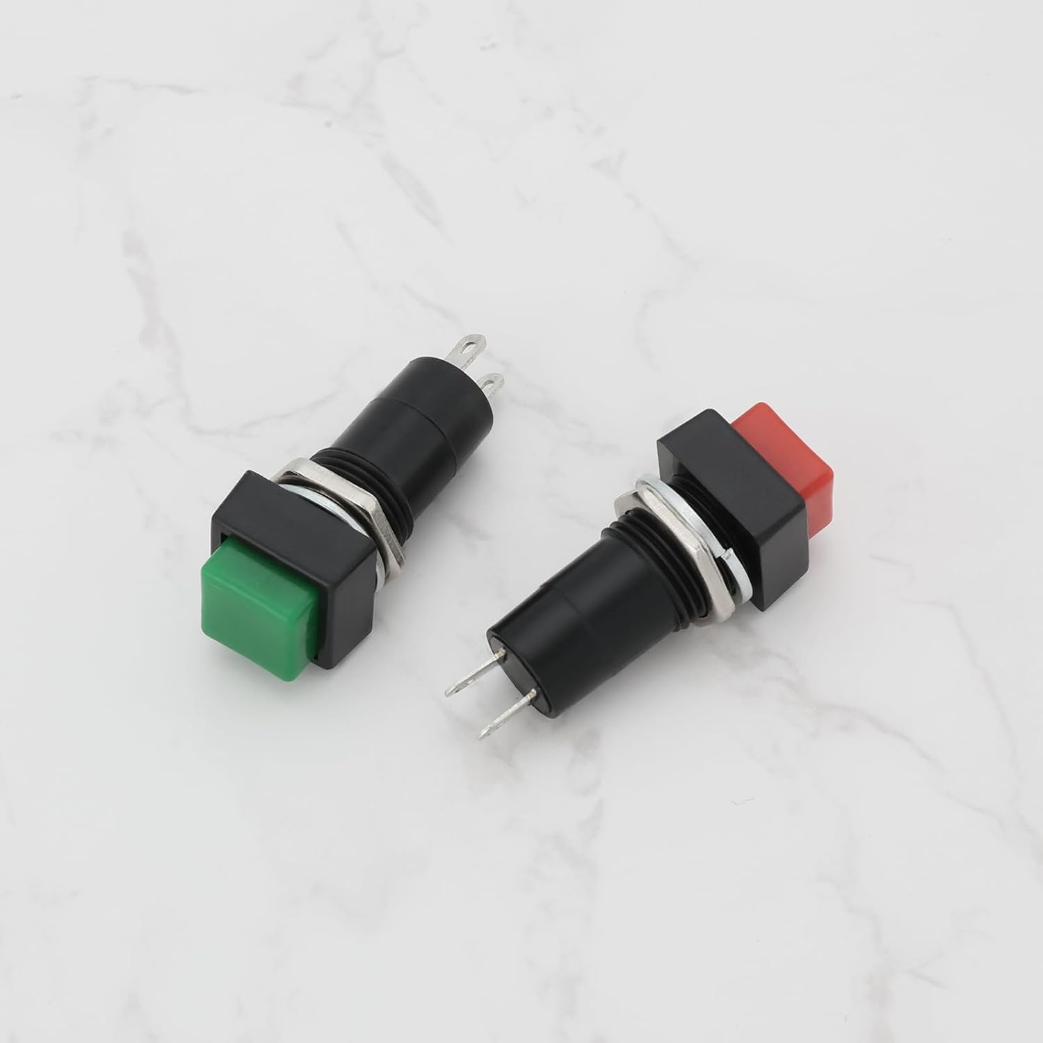 YINETTECH 10Pcs 12Mm on off Latching Square Push Button Switch SPST Latching Push Button Switch 250V/3A for Auto Electronics, Black White Yellow Green Red image number 6