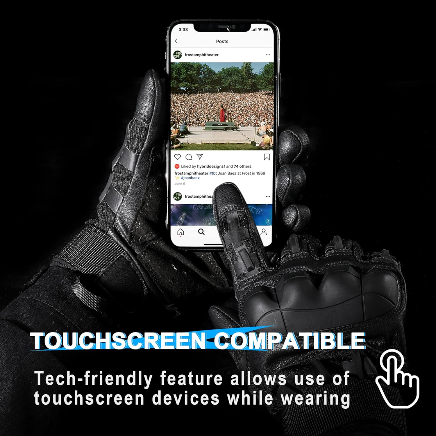 WTACTFUL Motorrad Handschuhe Herren, Sommer Touchscreen Motorradhandschuhe F&uuml;r MTB, Motorradrennen, Motorcross,Taktische Handschuhe, Fahrradhandschuhe image number 3