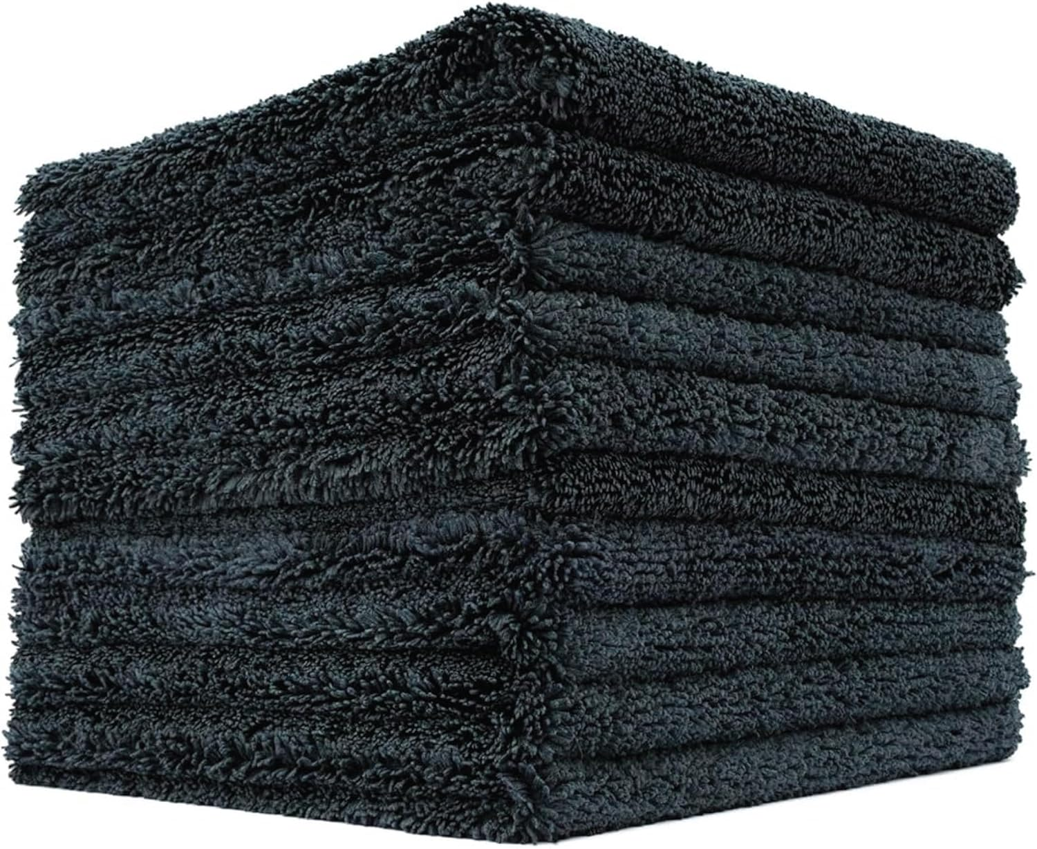 The Rag Company - Creature Edgeless Auto Detailing Towels (10-Pack) Professional 70/30 Blend, Dual-Pile Plush Microfiber, Buffing & Polishing, 420Gsm, 16In X 16In, Black
