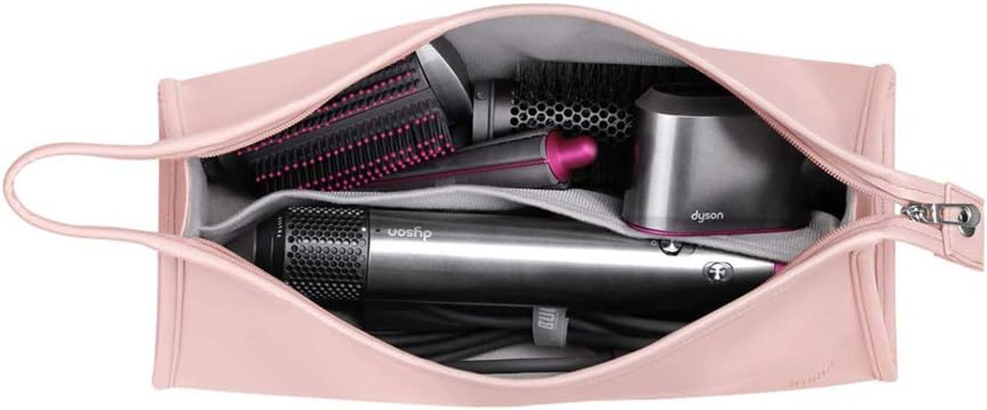 BUBM Travel Storage Bag Compatible with Dyson Airwrap Styler, Shark Flexstyle Air Styling & Drying System, Portable Carrying Case Organizer for Airwrap Styler and Attachments,Rose
