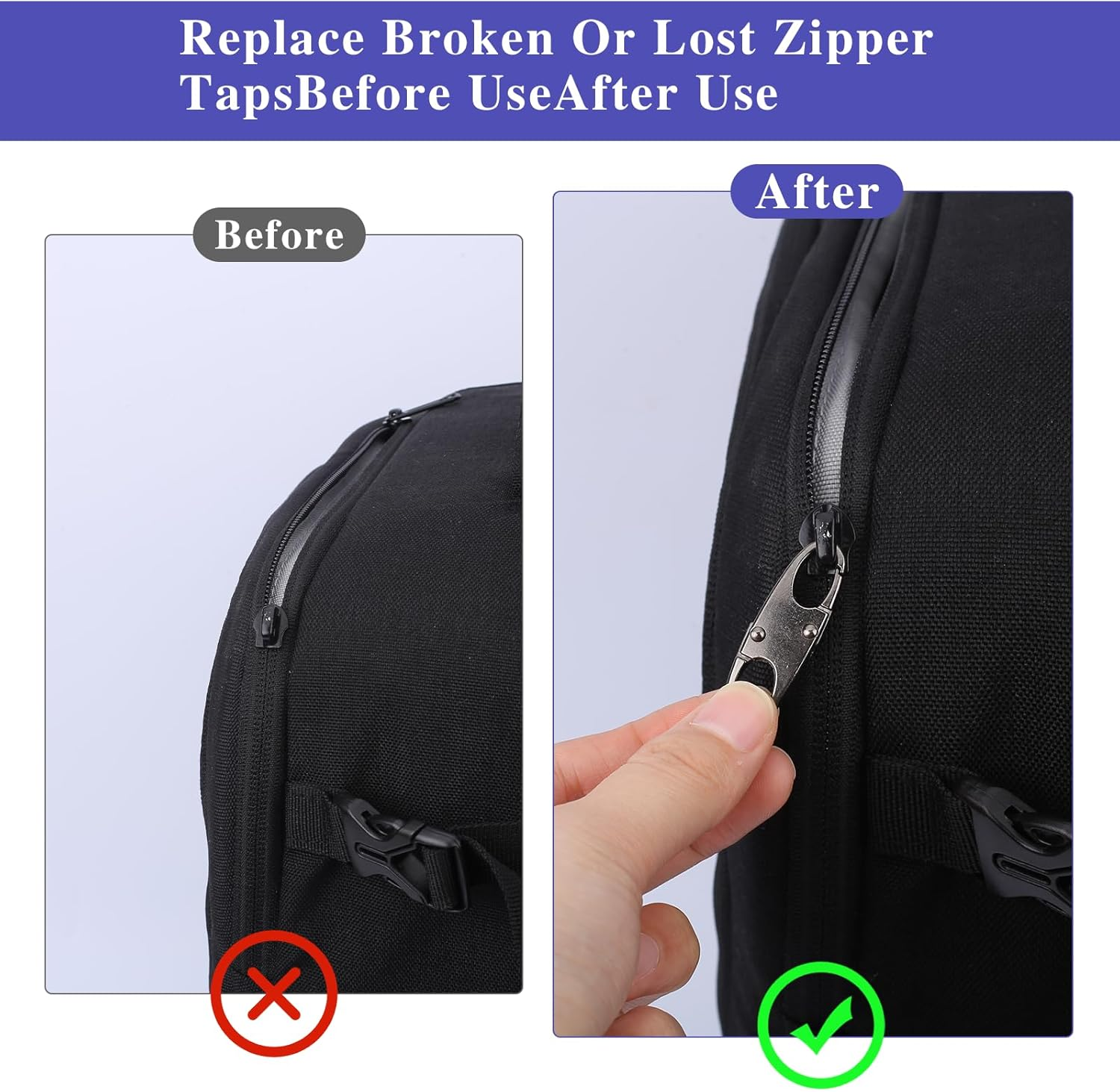 KALIONE 8Pcs Zipper Clip Theft Deterrent, Zipper Locks for Backpacks, Double Sidesmall Zipper Clips, Keychain Key Holder, Metal Zipper for Traveling Camping, Backpack Zipper Clip image number 3