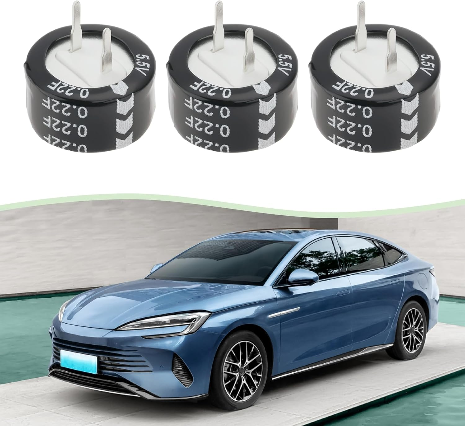 SING F LTD 5Pcs 0.22F 5.5V Super Capacitor Type-C Suitable for New Energy Electric Vehicles Rail Transit Consumer Electronics Power Systems (Pitch 5.08Mm) image number 3