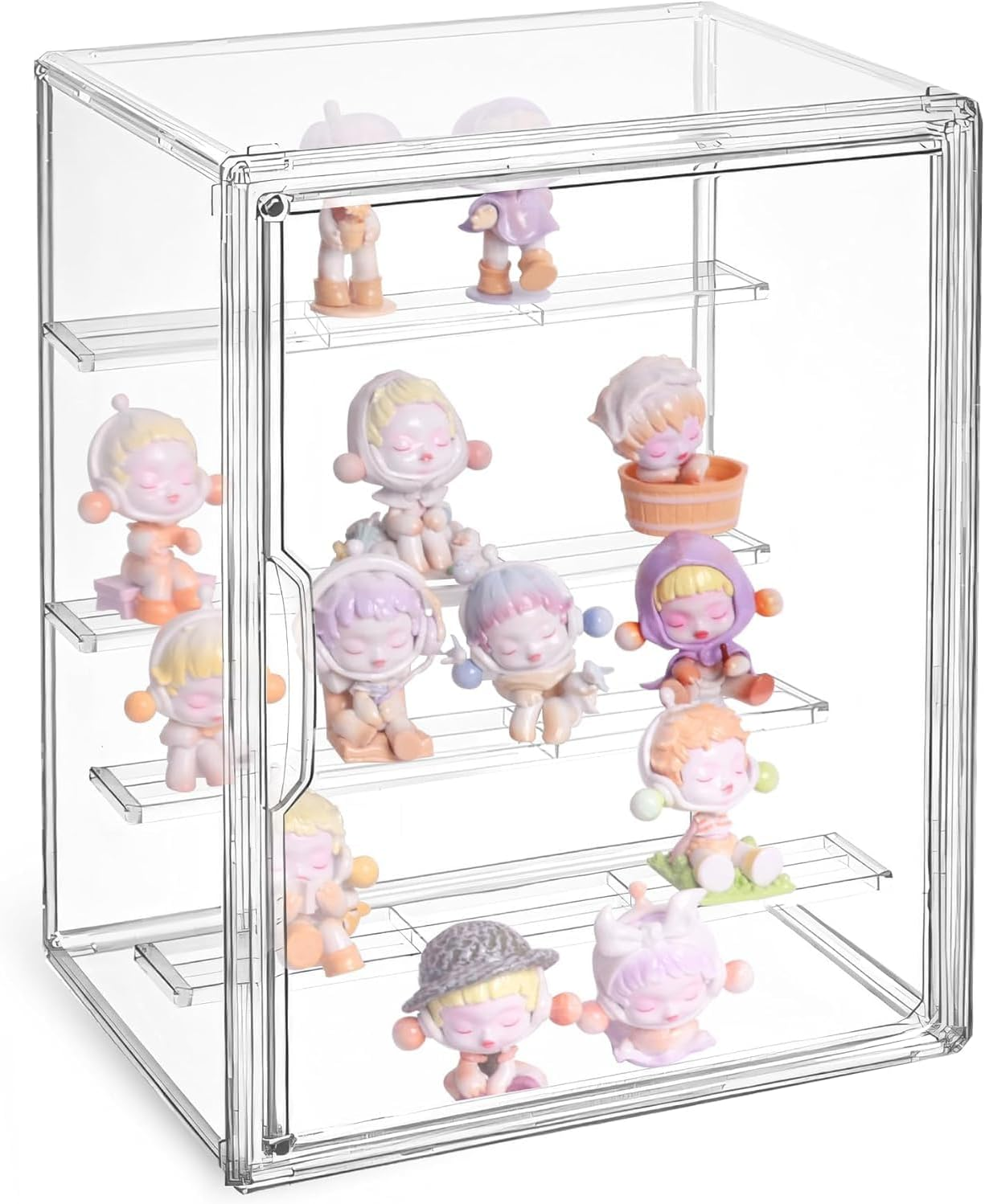 Pacify Acrylic Display Case for Collectibles, 5-Layer Stackable Clear Acrylic Box with Magnetic Lid & Movable Panels for Le-Go Pop Figure Toys Display Storage image number 5