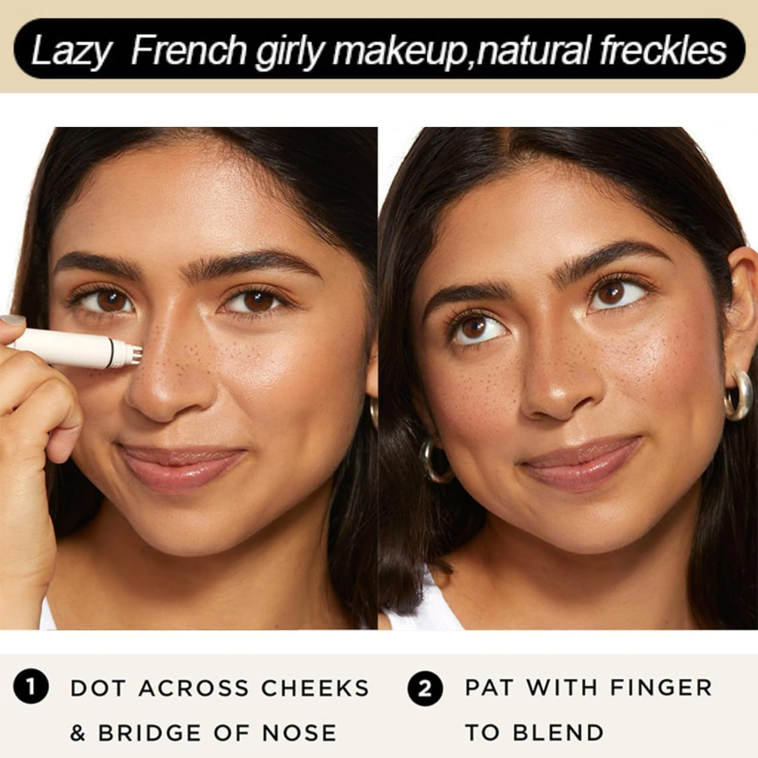 Upgrade Faux Freckle Stamp Pen &ndash; Waterproof Fake Freckles Makeup Tool, Natural-Looking Freckle Maker & Spray with Multi-Prong Precision Stamp Head, Long-Lasting Sunkissed Makeup (2# MEDIUM, All Skin) image number 2