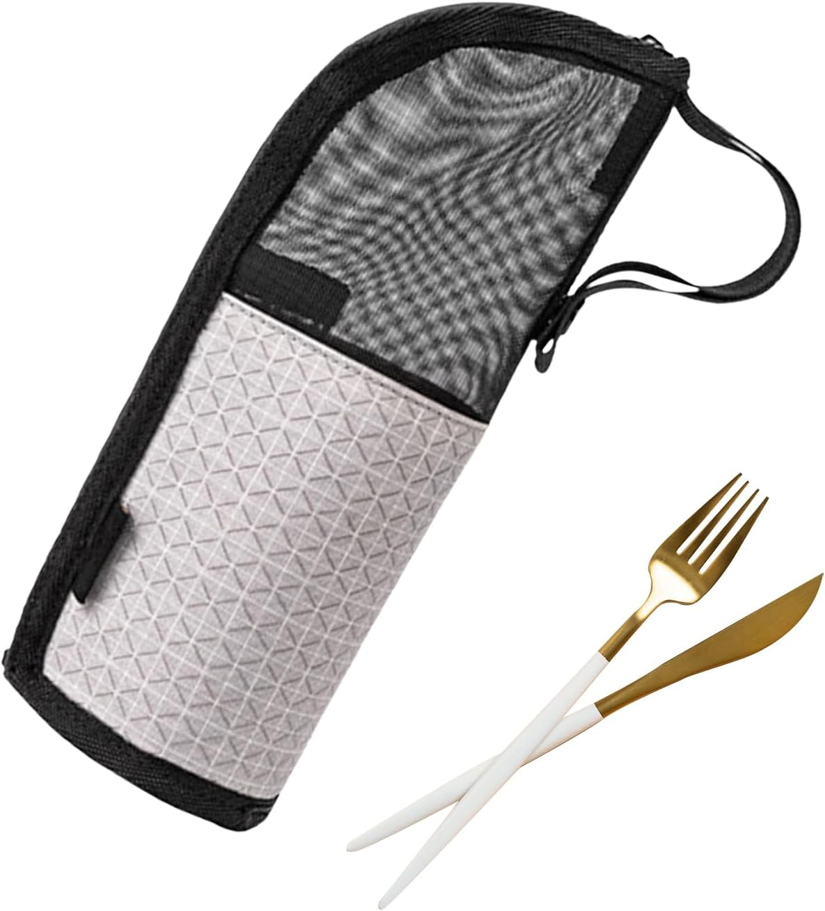 Cutlery Pouch Camping, Flatware Travel Organizer, 9.84X3.94Inn Reusable Utensil Case, Waterproof Authentic Material, Lightweight Compact Design for Outdoor, Camping, Hiking