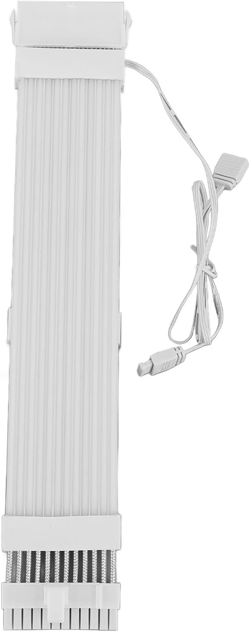 RASTKY RGB Power Extension Cable - Addressable 5V 3 Pin Synchronized ARGB PSU Extension Cable for Desktop Computer - 18AWG, Programmable Colorful Light Effects, Compatible with Aura, (24PIN image number 3