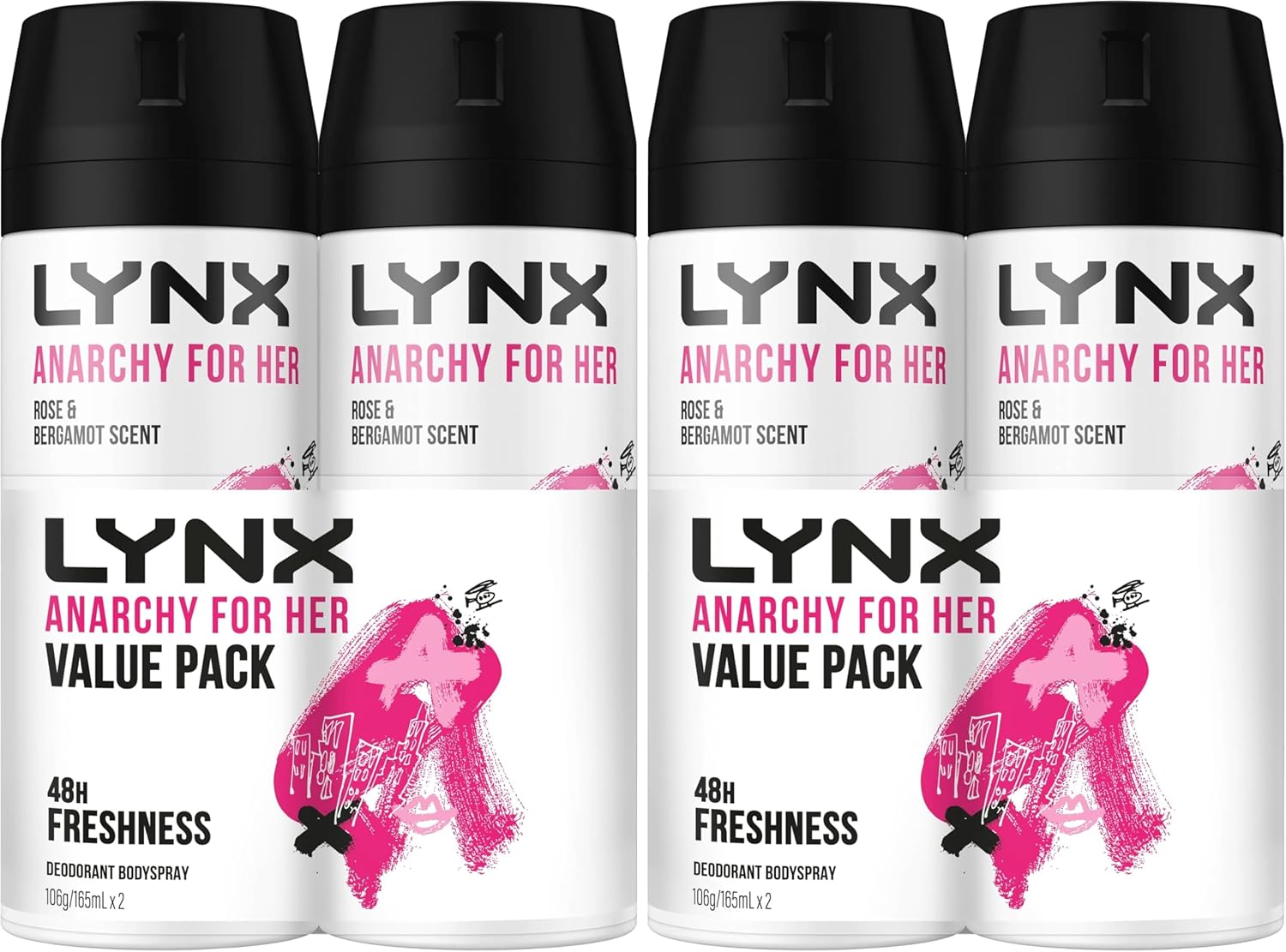 LYNX Anarchy for Her Deodorant Aerosol Body Spray for Women 165 ML X 2 Pack, 48 Hour Fressness image number 5