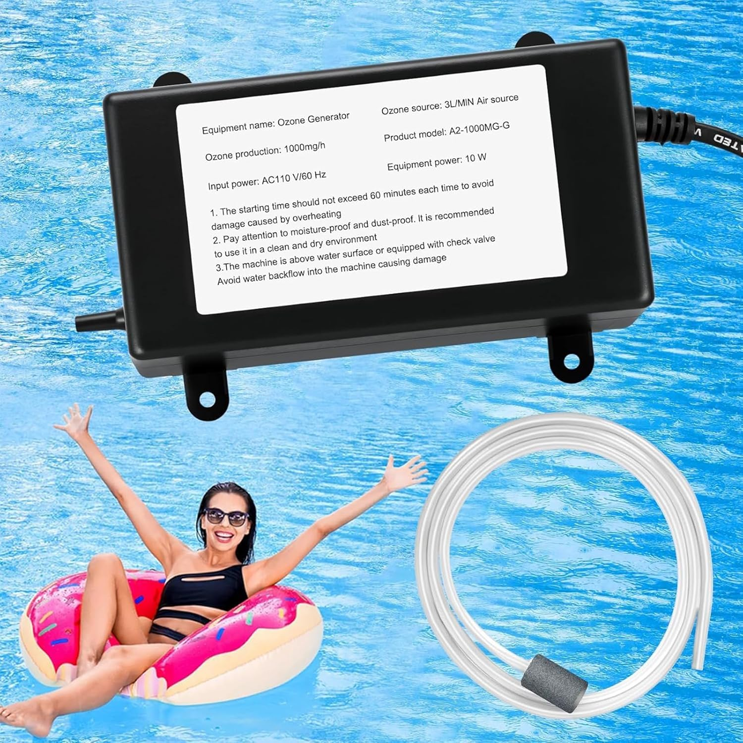 1000Mg/H Ozone Generator Cold Plunge with Timer, Ozone Generator Water Keep Cold Plunge, Ice Bath, Spa, Hot Tub, Pool Clean and Fresh for Long Time image number 4