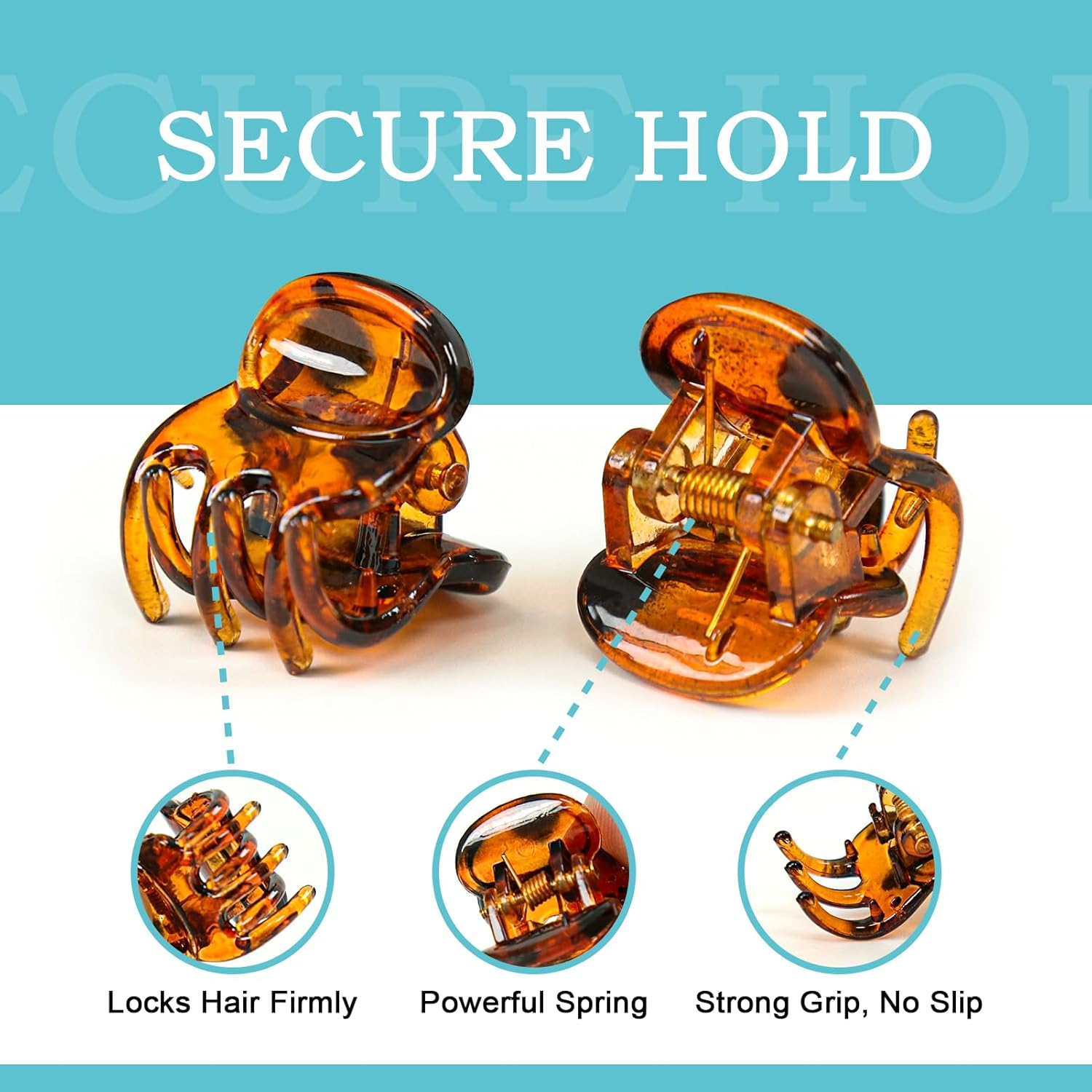 HOYOLS 36 Pcs Small Tortoise Hair Claw Clips, Mini Half up Plastic Hairclips for Women Girls, Strong Grip Non-Slip Jaw Clips for Thin Short Hair (Amber Glow Mix Color) - Autumn Whisper image number 5