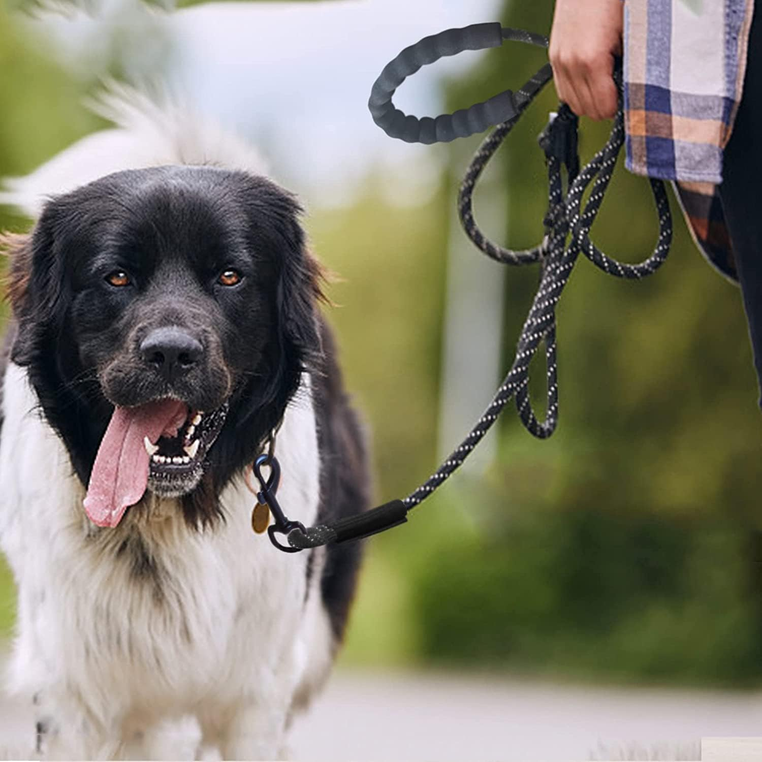 UPET Dog Training Leash 5M 10M 15M（15Ft 30Ft 50Ft ） Reflective Extra Long Line Leashes outside Puppy Camping Safety Back-Yard Rope Dogs Lead for Small Medium Large with Training Clicker（15M Black） image number 5