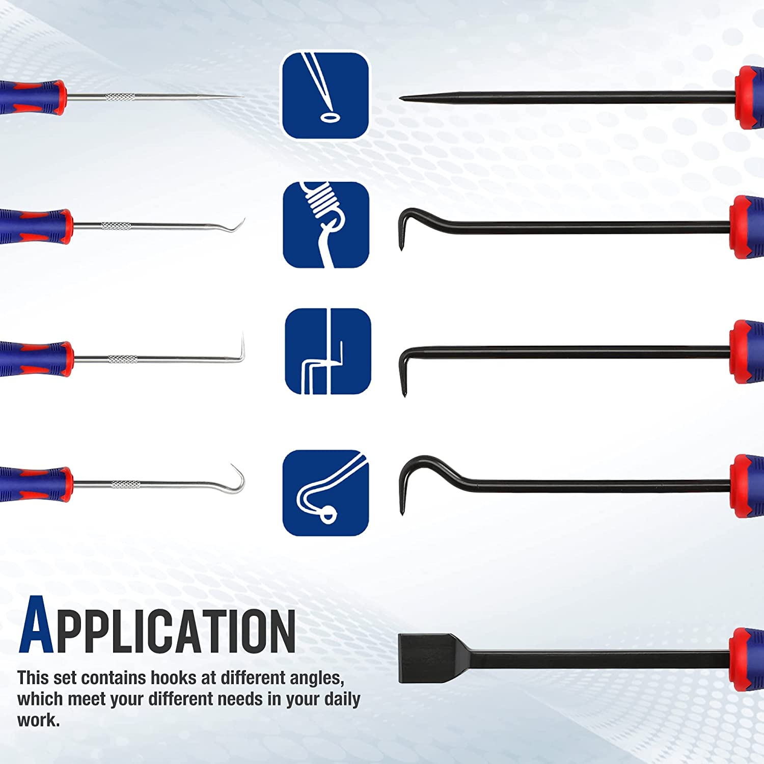 WORKPRO 9Pcs Precision Pick & Hook Set with Scraper, Automotive & Electronic Hand Tools, W000846A image number 4