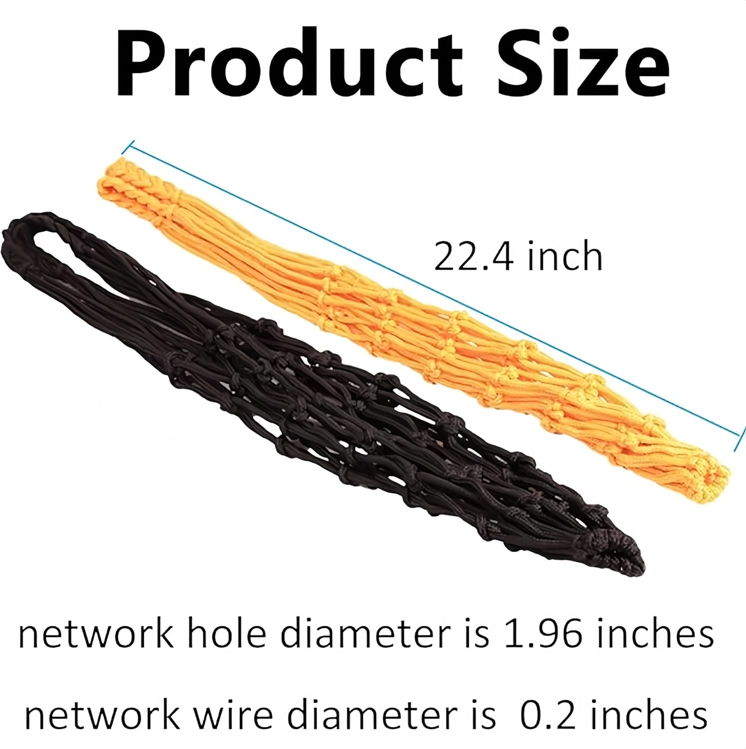 2 Pack Sports Ball Bag,Basketball Net,Soccer Football Mesh Storage, Carry Bag for Holding Basketball,Soccer, Volleyball(Black,Yellow) image number 2