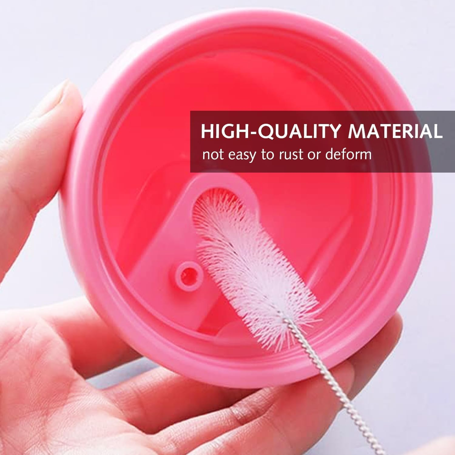 8 Pieces Small Bottle Brushes, Nylon Straw Cleaning Brush Set for Washing Narrow Neck Water Bottles, Glasses, Teapot Pourers (White) image number 2