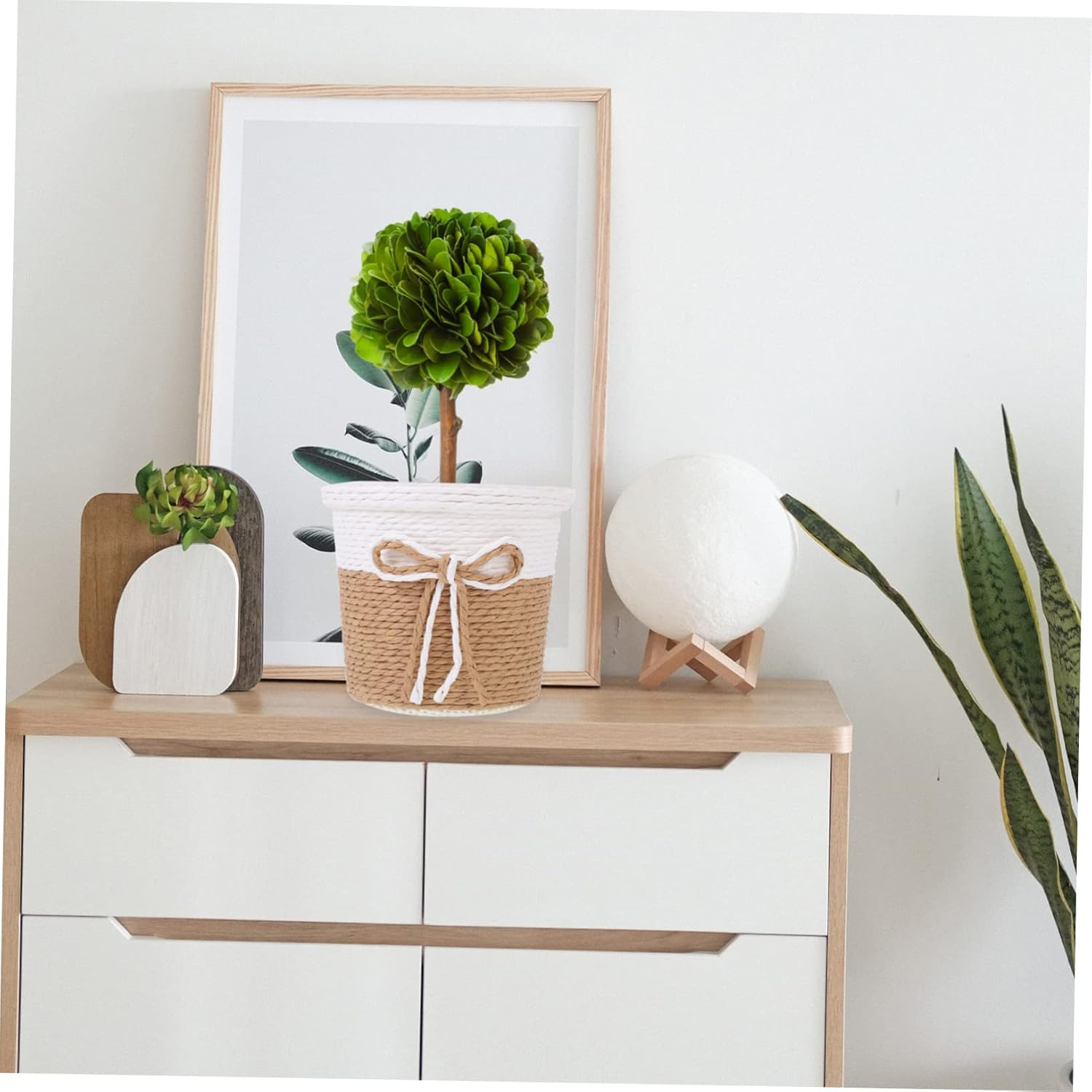 Levemolo 2Pcs Planting Baskets Versatile Nursery Pots for Flowers Cacti and Storage Creative Woven Design for Indoor and Outdoor Gardening image number 1