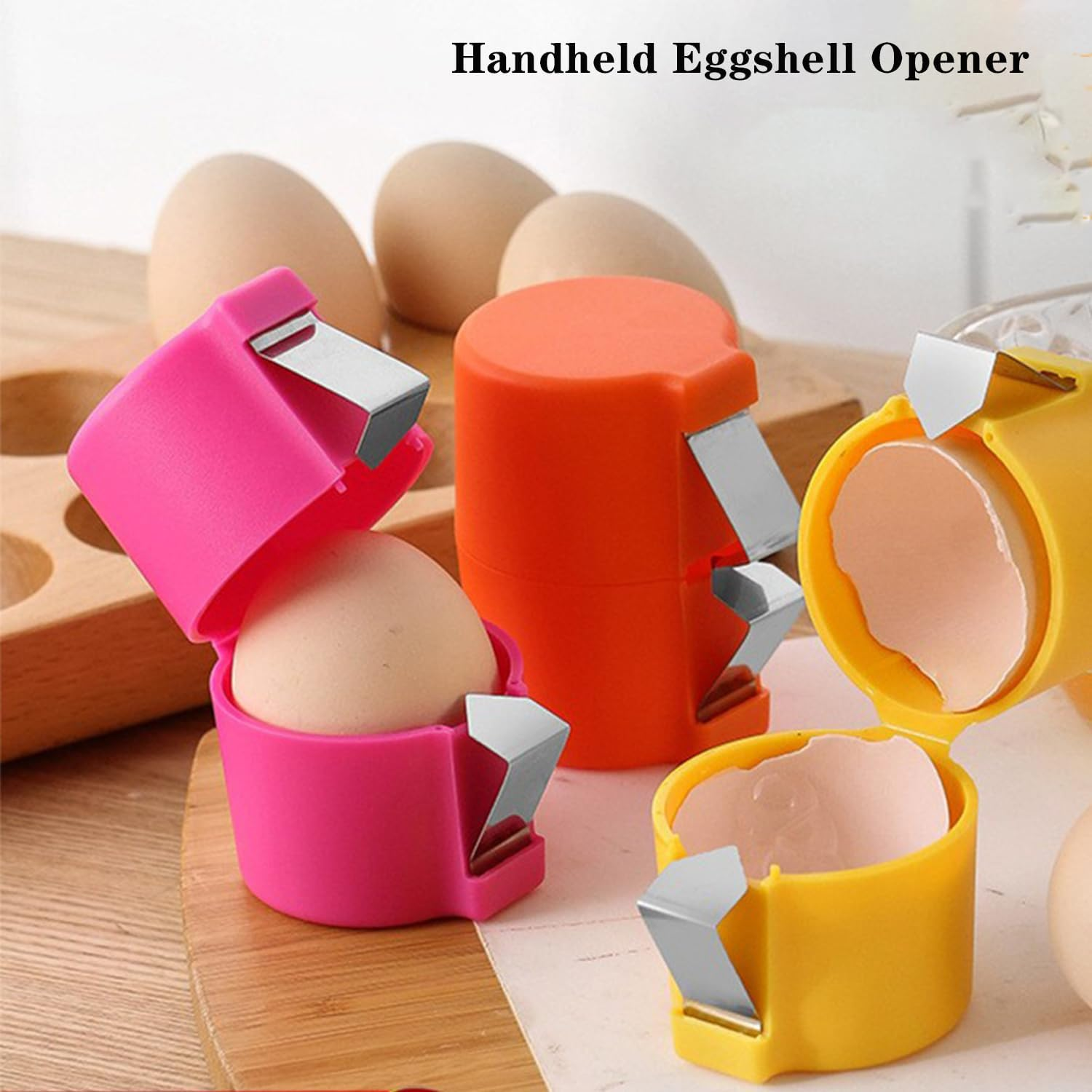 Egg Shell Opener, Raw Egg Opener Tool, Handheld Eggshell Opener, Portable Egg Shell Opener Tools, Everyday Kitchen Gadgets (Orange) image number 5
