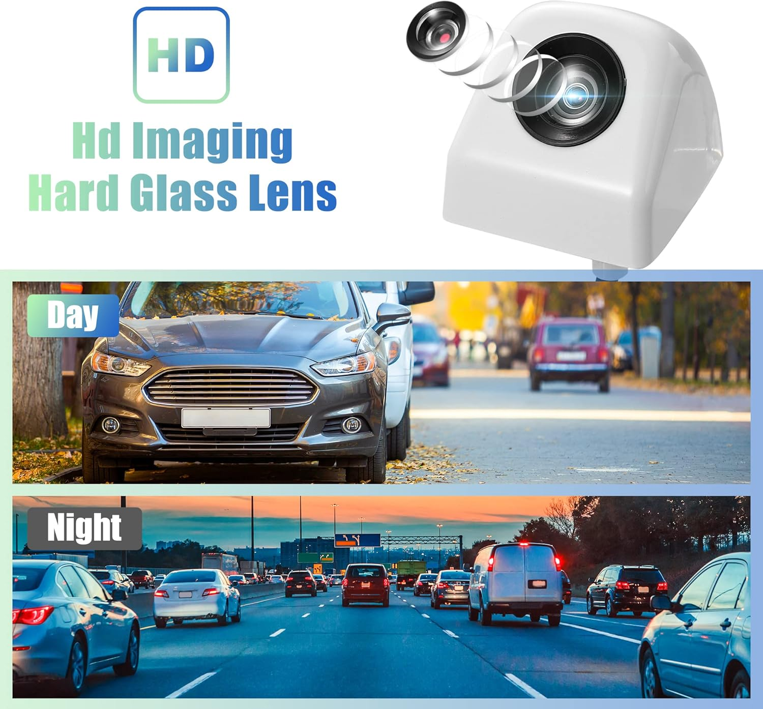 X AUTOHAUX Car 12V Rear View Back up Camera Rear Park Assist Reverse Camera 170 Degree Wide View Angle Rear View Camera White image number 4