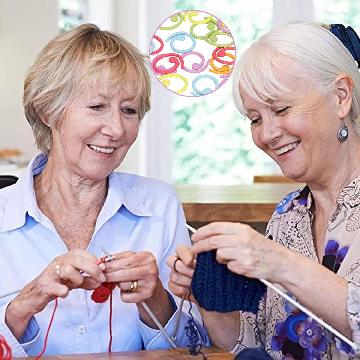 Stitch Marker Ring 20PCS Upgraded - Small Counter Stitch Markers Clip DIY Knitting Tools Crochet Locking Sewing Accessories Mixed Color Plastic Knit Counting Split Ring image number 3