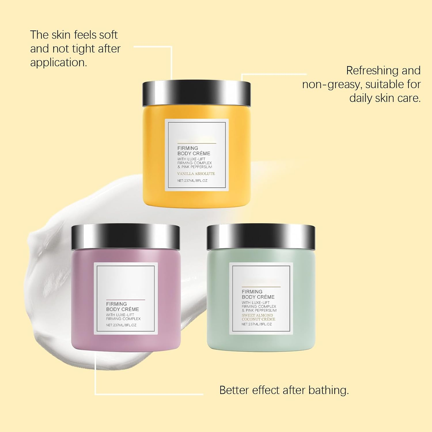 Champagne Lift Firming Body Cream with Luxe-Lift & Pink Pepperslim, Tightens, Smooths & Moisturizes for Arms, Legs, Tummy, 8 Fl Oz, Rose Absolute image number 5