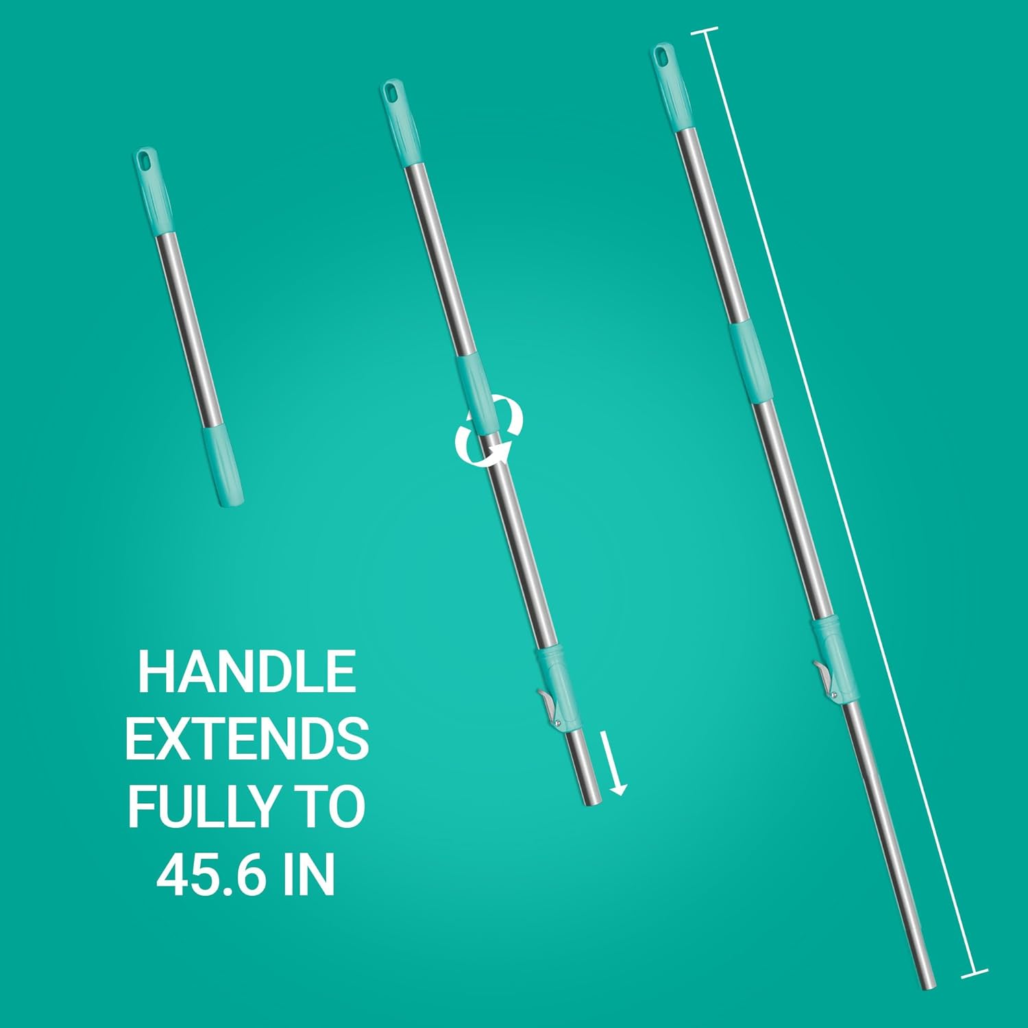 Spotzero by Milton Prime Spin Mop Bucket on Wheels, Extendable Handle | Liquid Dispenser| SS Wringer Set | 360 Spinning Mop Bucket Floor Cleaning & Mopping System with 2 Microfiber Refills, Aqua Green image number 6