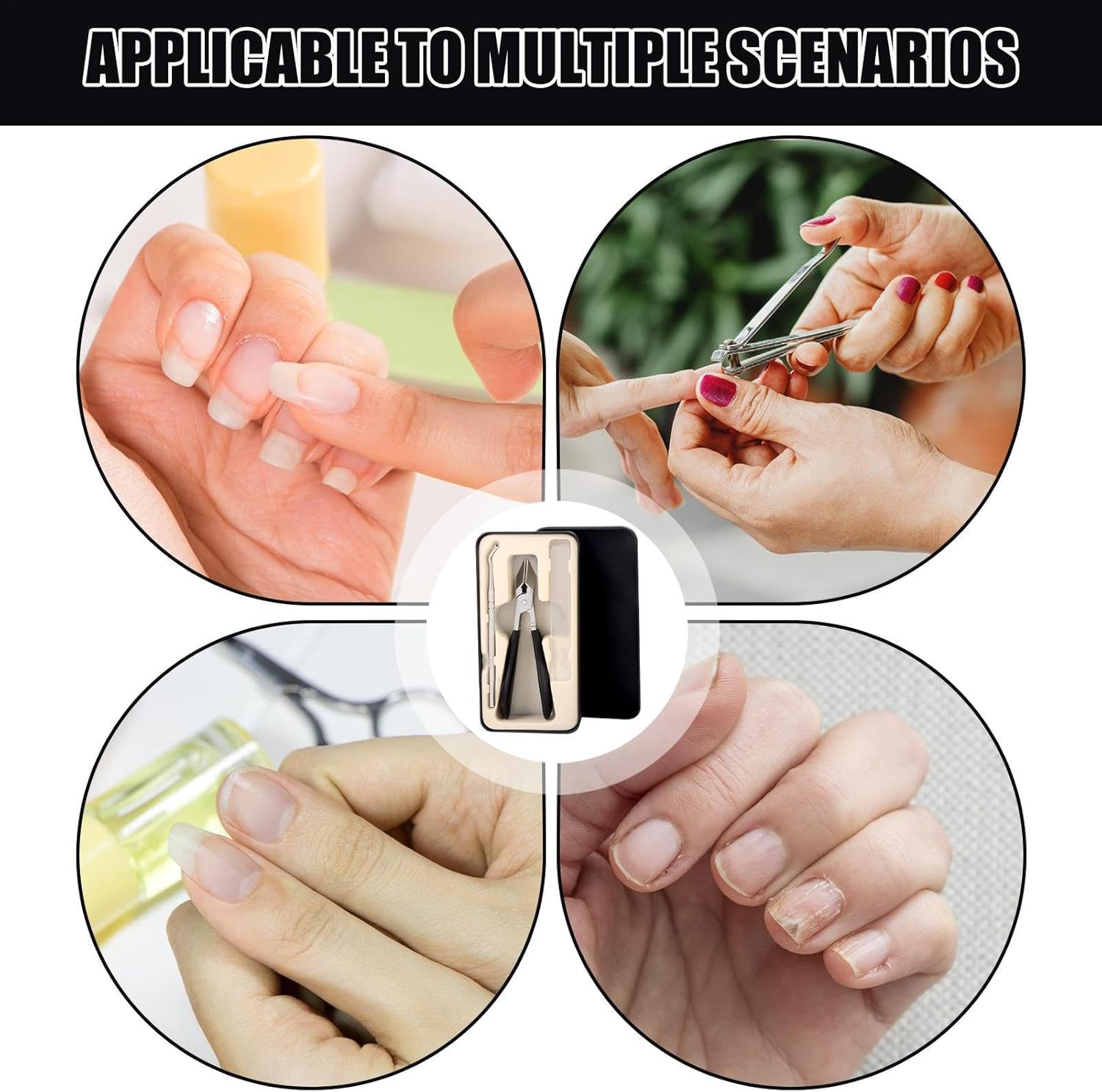 Angled Nail Clippers - Toenail Trimmer Stainless Steel - Portable Anti-Splash Fingernail Grooming Cutter for Men Women Seniors Home Travel Salon image number 4