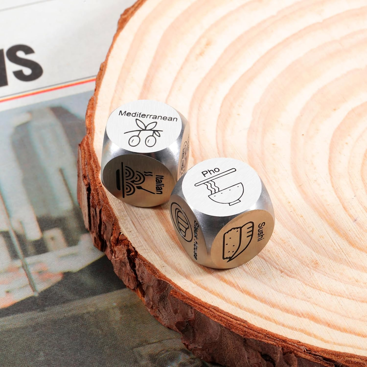 11Th Anniversary Steel Gifts- Date Night Ideas for Couples Iron Gifts for 11Th Anniversary 11 Year Wedding for Her Him Food Decision Dice Christmas Birthday Gifts for Boyfriend Husband image number 3