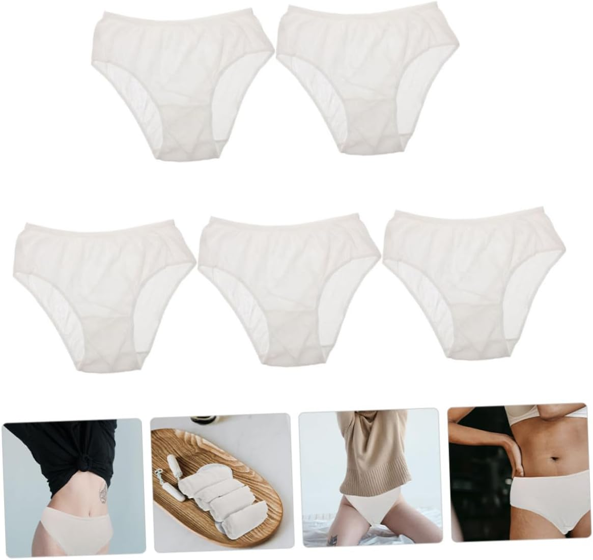 Gatuida 5Pcs Disposable Elastic Maternity Briefs High Elasticity Cotton Underwear for Postpartum Women Breathable Portable Travel Panties Convenient and Stretchy plus Xxxl image number 5