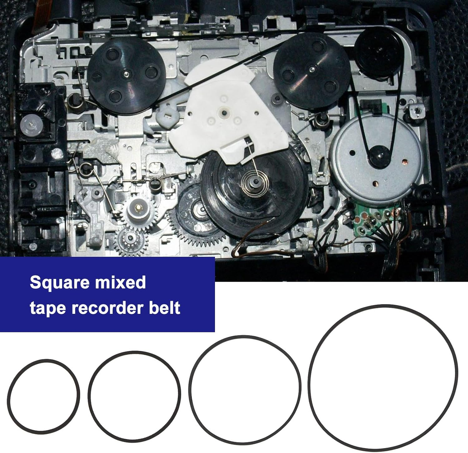 240PCS 1MM Recorder Rubber Belts Diameter 26-120Mm Folded Length 35-190Mm Mix Cassette Tape Machine Belt for DVD CD LD VCR Repeater Drives Black image number 3