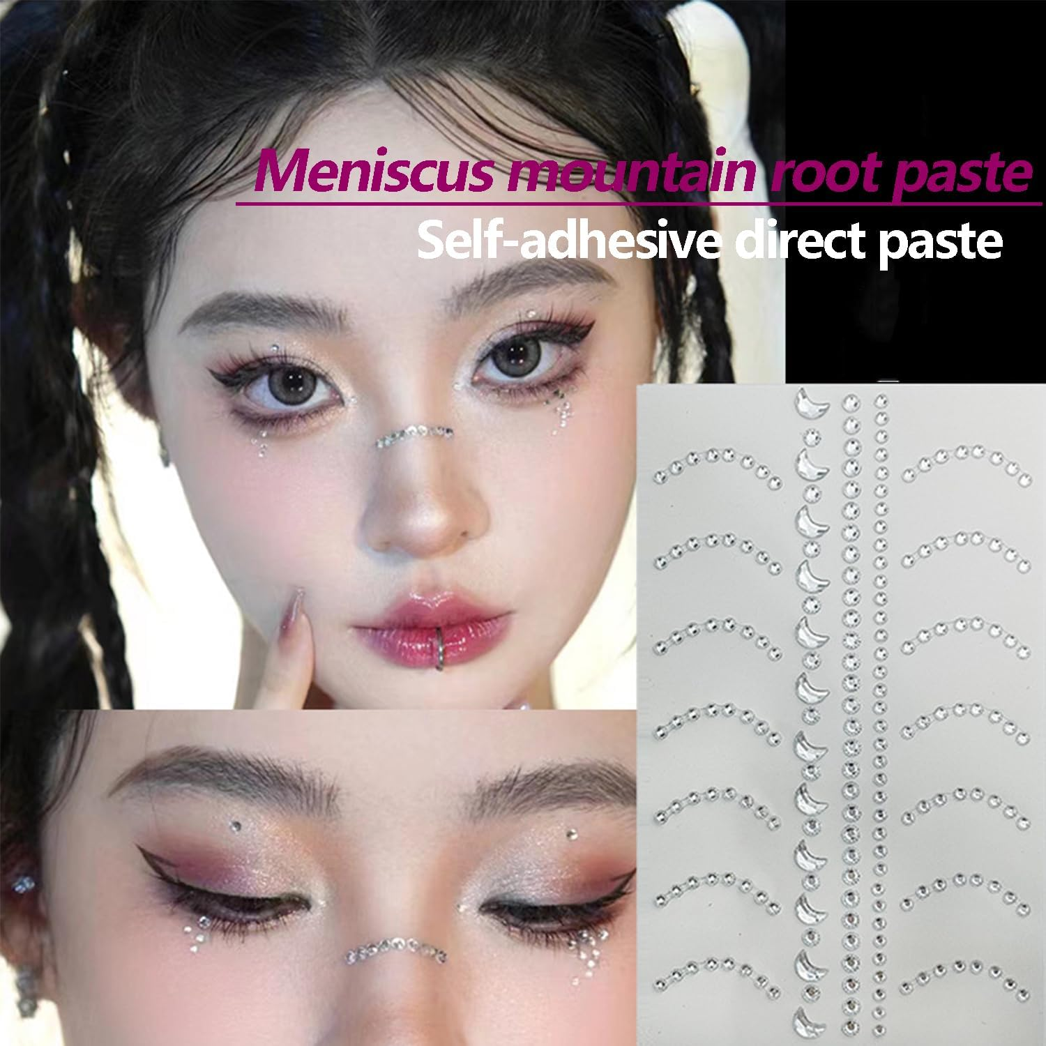 Taicols Face Gems Hair Jewels, Self-Adhesive Eye Rhinestones DIY Stick-On, Body Crystals Pearls for Makeup, Crafts, Self-Adhesive Rhinestones & Pearls Kit, Body Jewels for Cosplay/Festival DIY Makeup image number 5