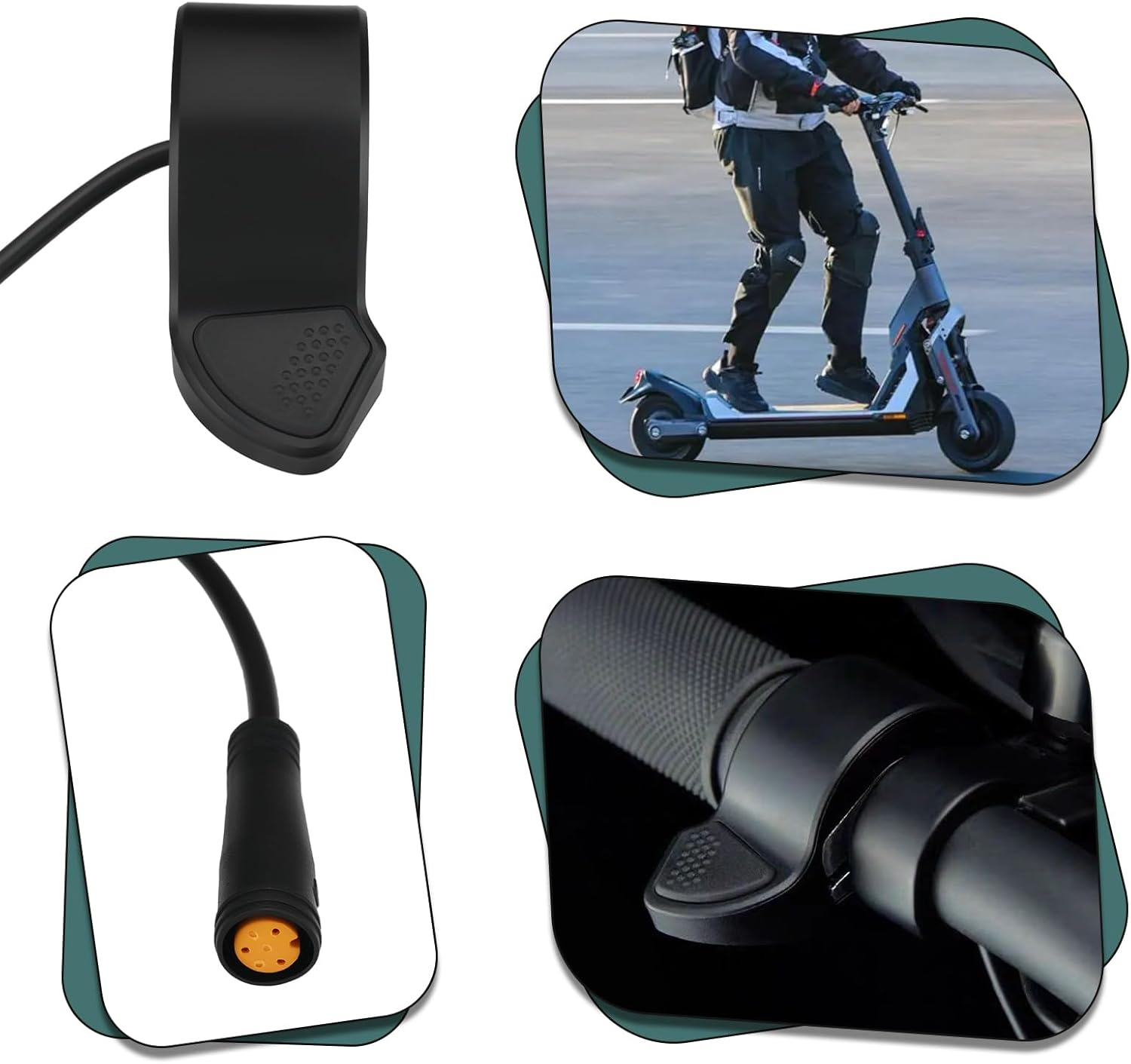 Emsea 270X Thumb Throttle Electric Bike Thumb Throttle 3 Pin Female Connector Speed Throttle for 22-23Mm Handlebar, Compatible with Super73 image number 4