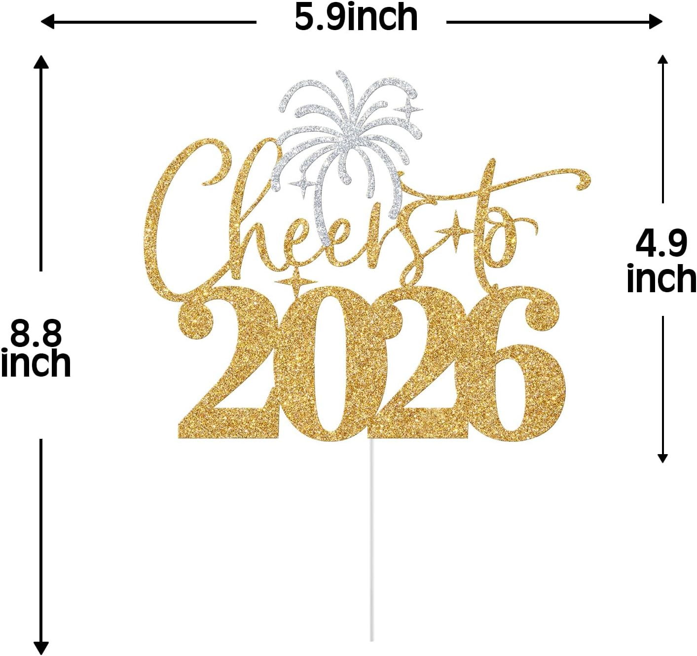 Cheers to 2025 Cake Topper, Happy 2025 Cake Decoration, Hello 2025, New Year Eve Party Decoration, Happy New Year Party Decorations Gold & Sliver Glitter