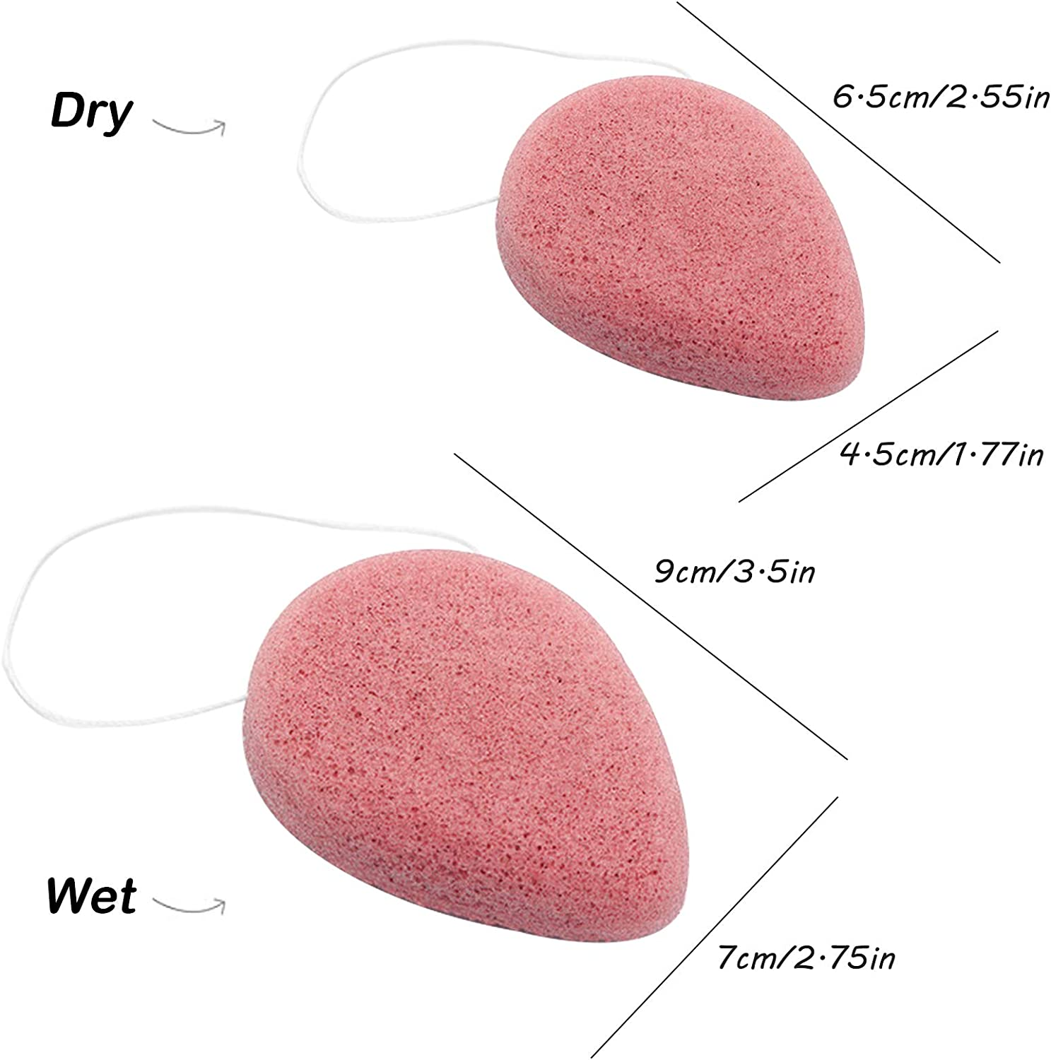 6 Pack Natural Konjac Facial Sponges, Sourceton 6 Colors Konjac Facial Sponges for Gentle Face Cleansing and Exfoliation image number 3