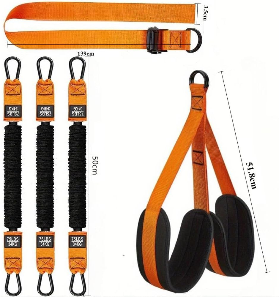 MTSDM Pull up Assistance Bands, Adjustable Weight/Size 225Lbs Heavy Duty Resistance Band for Pull up with 3 Bands Fabric Feet/Knee Rest for Strength Training Home Fitness, Body Stretching image number 5