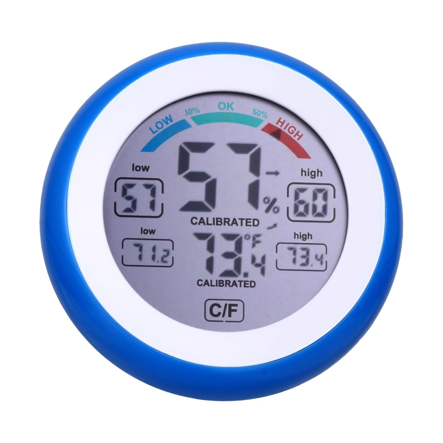 Yardwe Multi-Functional Digital Temperature Gauge and Indoor Hygrometer with Touchscreen round Display High Precision Humidity for Office Bedroom Greenhouse Bracket Switchable Units image number 1