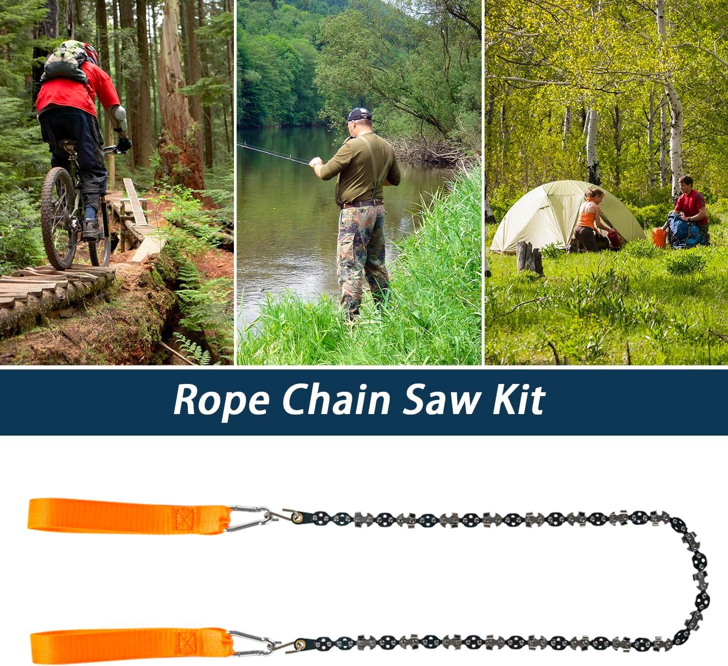 Zsgrowth 53 Inch High Reach Tree Limb Hand Rope Saw, 68 Sharp Teeth Blades on Both Sides, Folding Rope Chain Saw image number 4