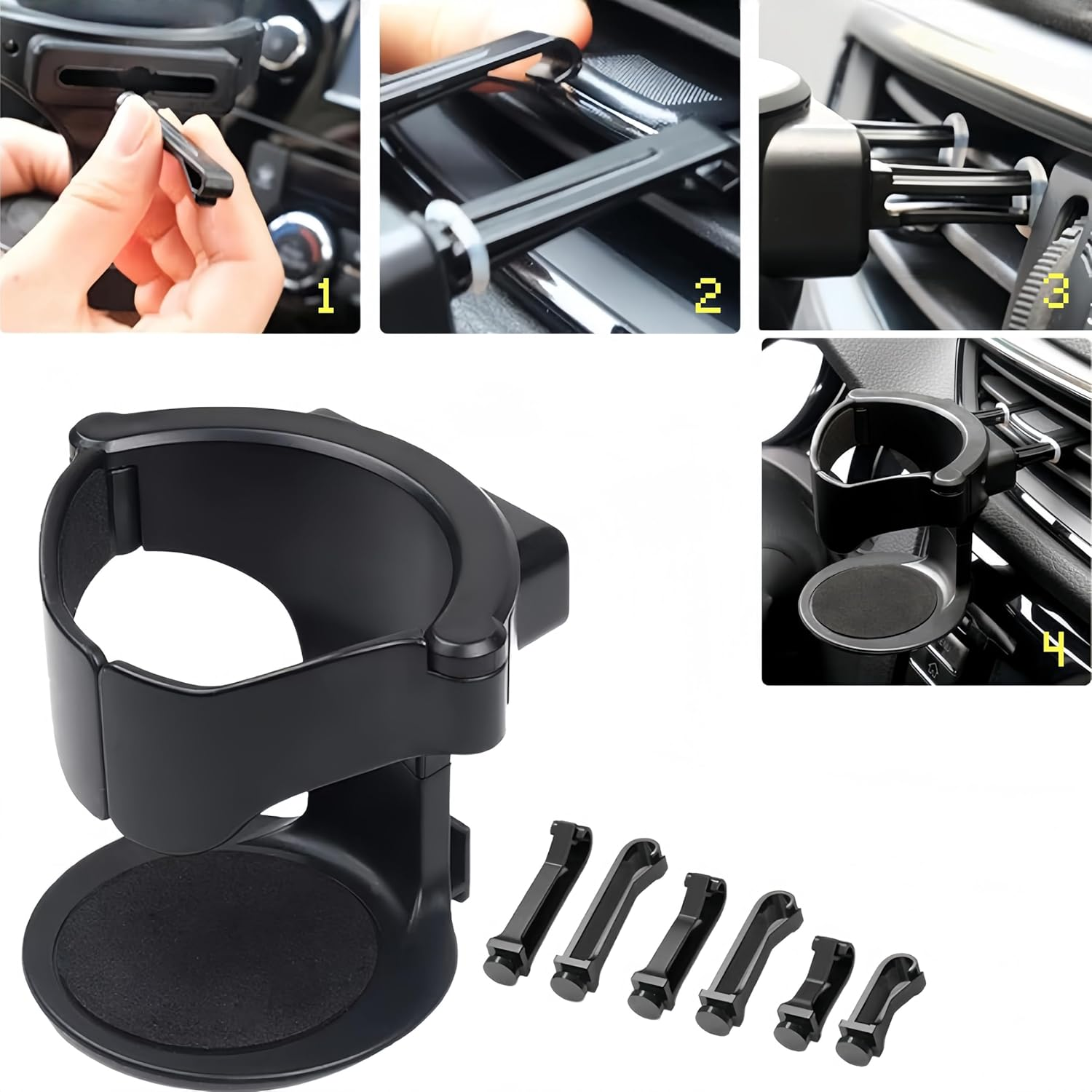 Adjustable Air Vent Cup Bottle Mount,2 Pcs Car Cup Holder, Universal Multifunction Car Drink Holder,Cup Holder Expander,Expander with Adjustable Base,For Car Universal Cup Holder