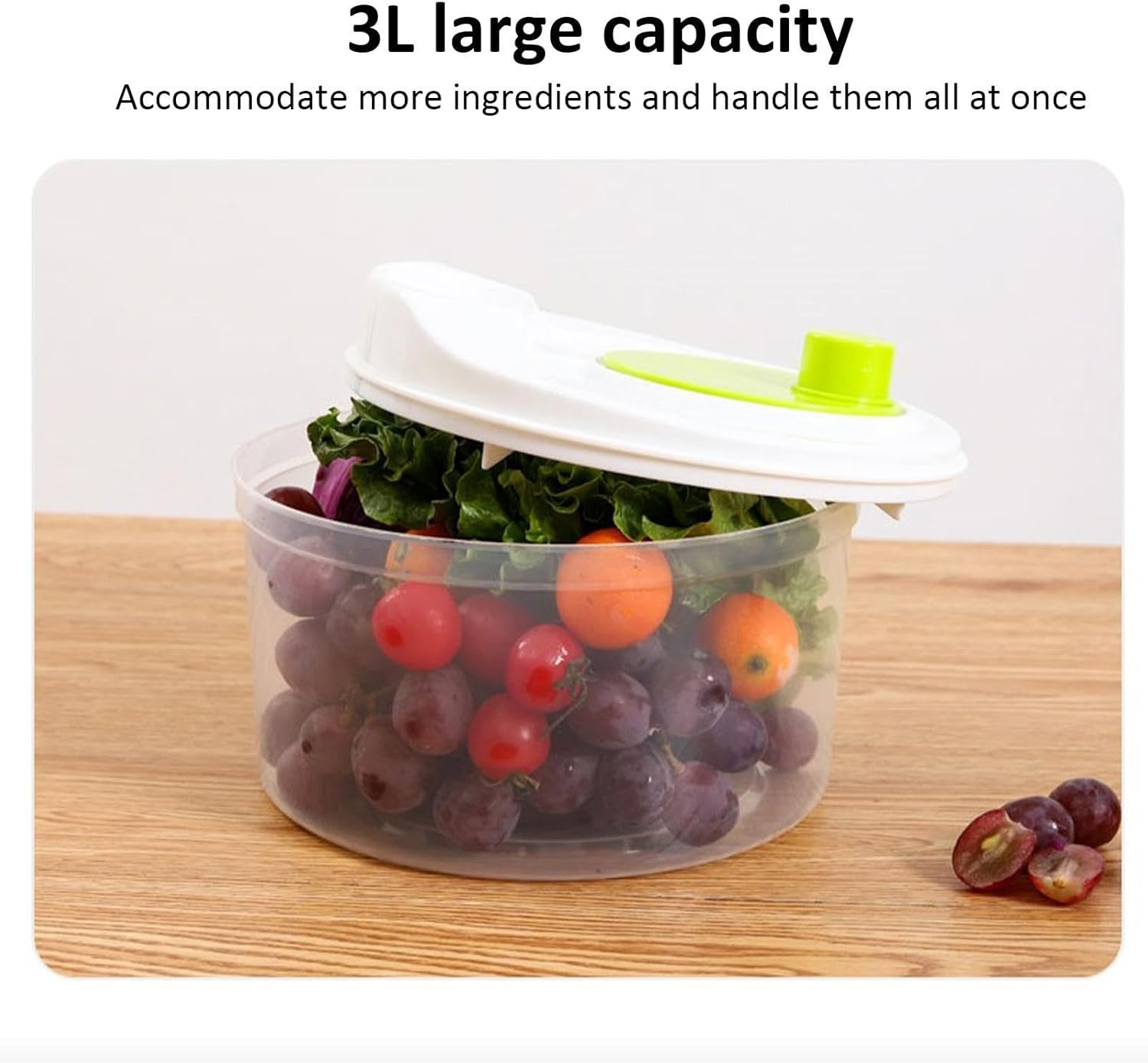 Vegetable Spinner | Manual Odorless Harmless Salad Spinner with Drain,Dehydrator Detachable Lettuce Dryer for Canteens Dining Rooms Kitchens Hotels Puchen