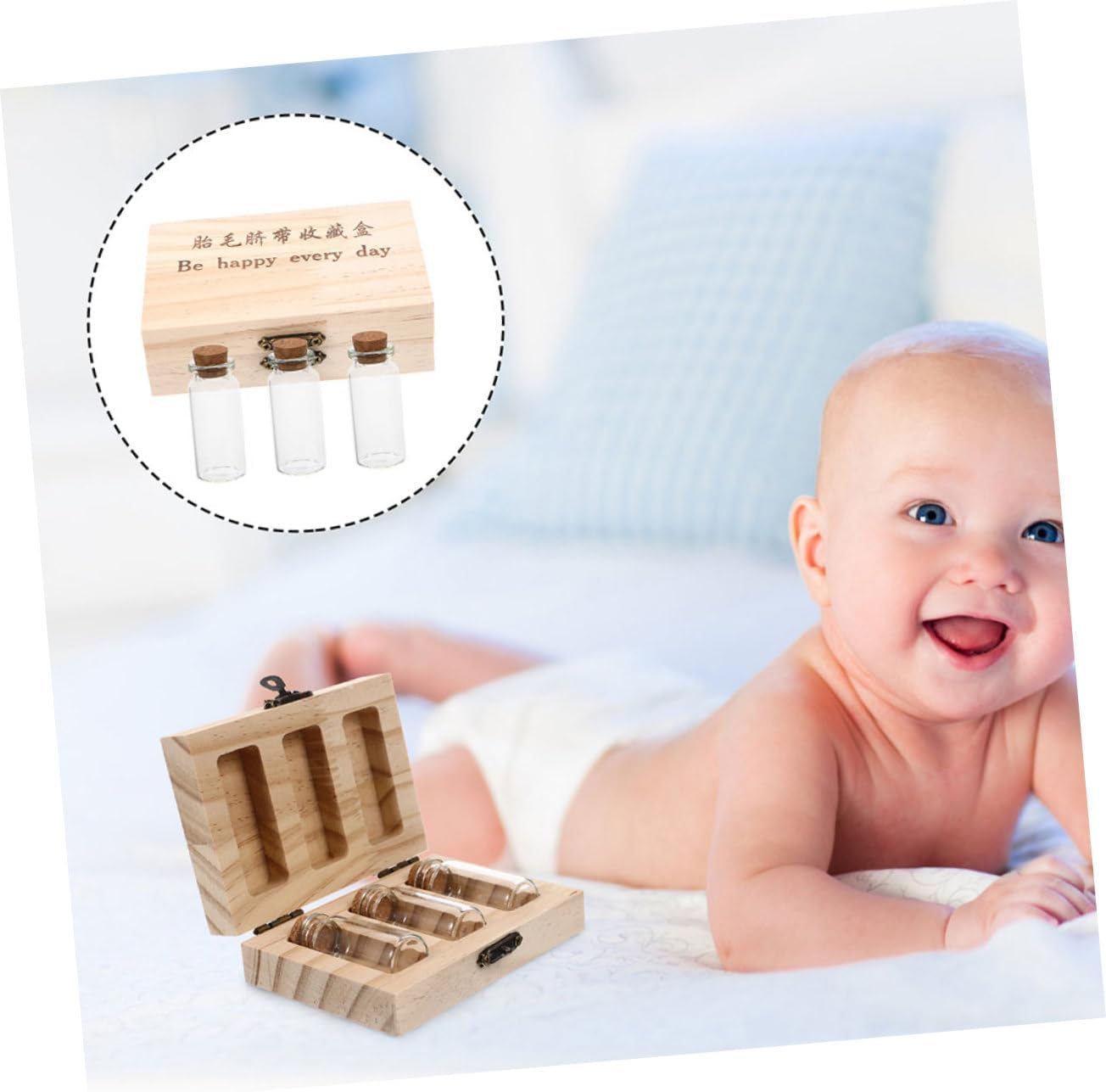 Kisangel First Haircut Keepsake Box Newborn Memory Organizer Fetal Hair Container image number 6