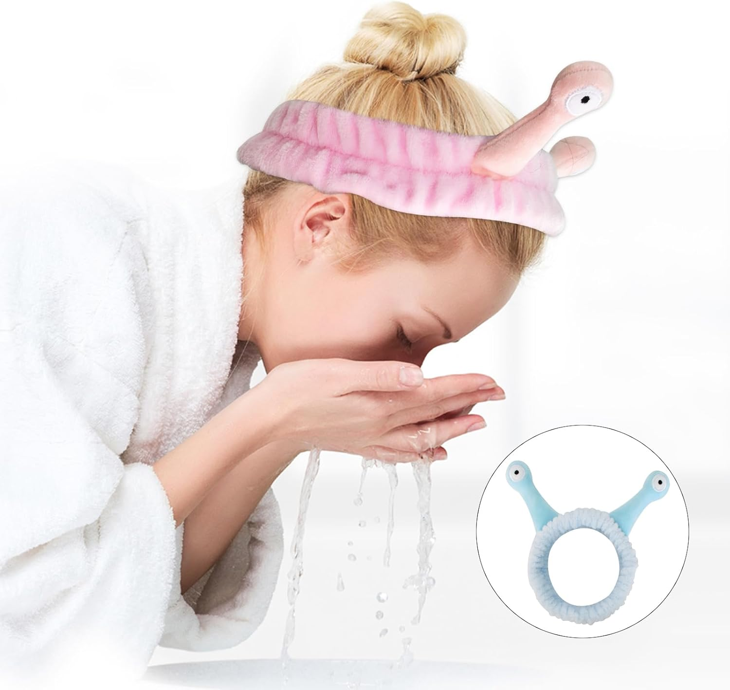 2 Pcs Spa Headband, Makeup Headbands Soft Coral Fleece Washing Face Headbands Elastic Makeup Headband for Women Girls for Washing Face Skin Care image number 6