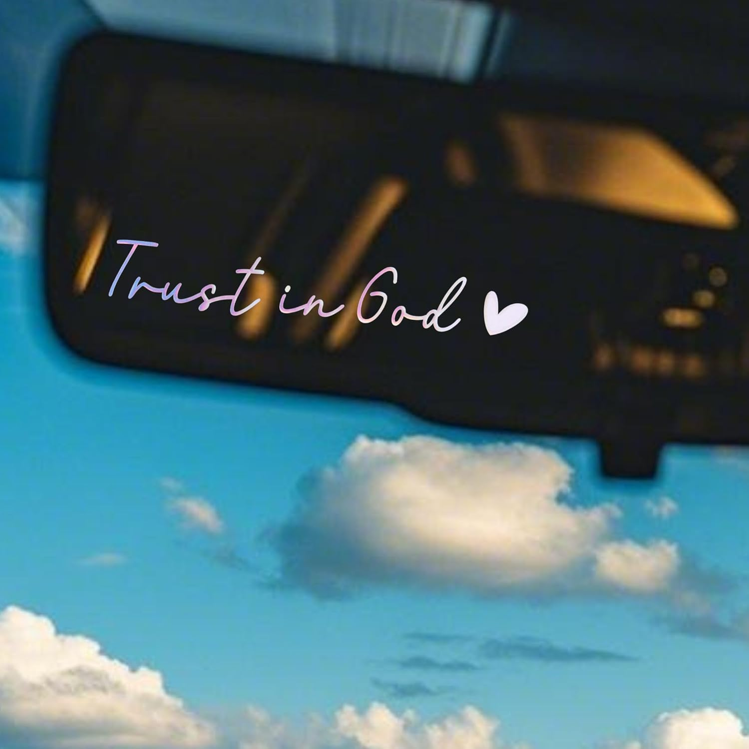 MOTOFITOOL 4X Trust in God Rearview Mirror Sticker, Inspirational Mirror Decals, Christian Car Decals for Women, Cute Car Accessories, Rear View Mirror Sticker, Vinyl Car Vanity Mirror Stickers image number 3