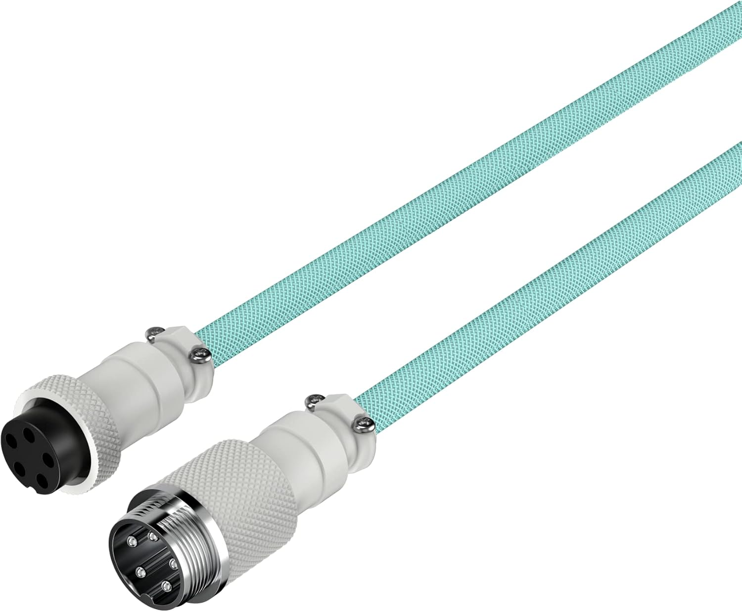 Hyperx Coiled Cable - Durable Coiled Cable, Stylish Design, 5-Pin Aviator Connector, USB-C to USB-A - Light Green/White - Grey image number 4