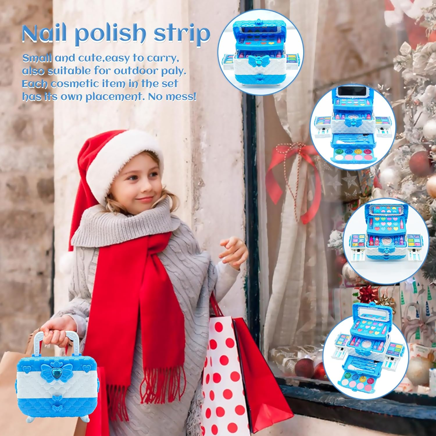 Kids Makeup Kit for Girl - 57PCS Frozen Toys for Girls,Real Washable Makeup Little Girls Gift,Toddler Play Make up Kids Toys Makeup Vanities for Princess Girls Children Age 4+ Christmas & Birthday Toy image number 4