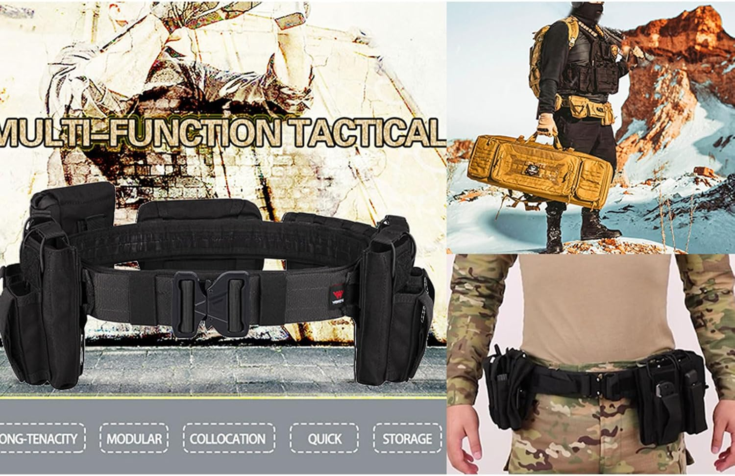 Vav YAKEDA Tactical Duty Law Enforcement Police Utility Belt with Pouches 7 in 1 image number 5
