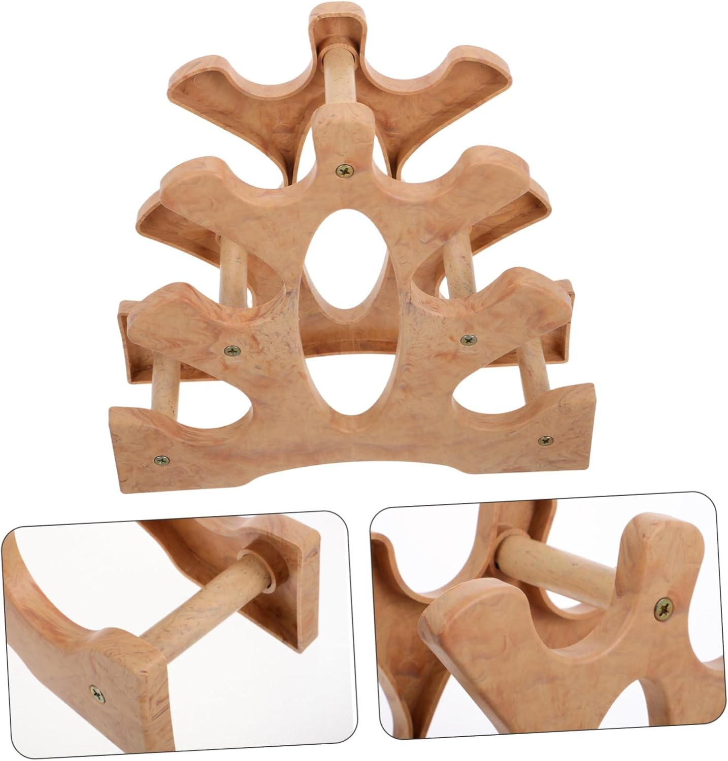 HONITANO Dumbbell Rack Stand Wall-Mount Weight Holder Bracket for Home Storage for Various Dumbbell Easy Assembly and Portable Fitness Equipment Organizer in Khaki image number 6